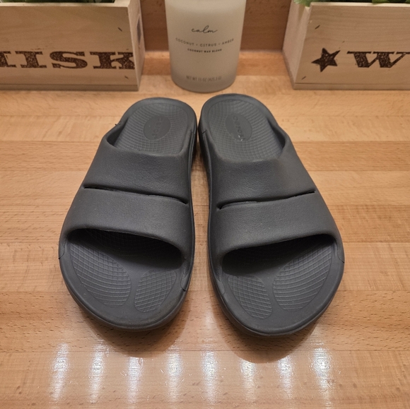 OOFOS OOahh Recovery Slide Sandal Gray Graphite Womens Size 11 - Picture 2 of 8
